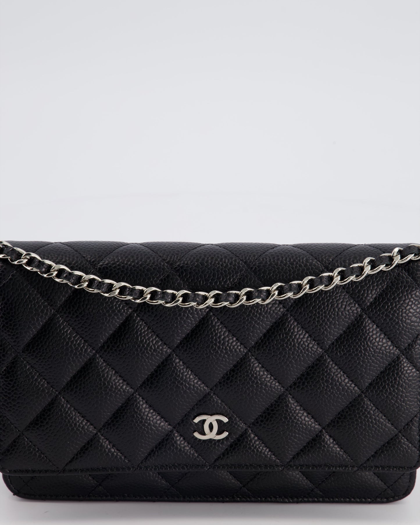 Chanel Black Wallet on Chain in Caviar with Silver Hardware