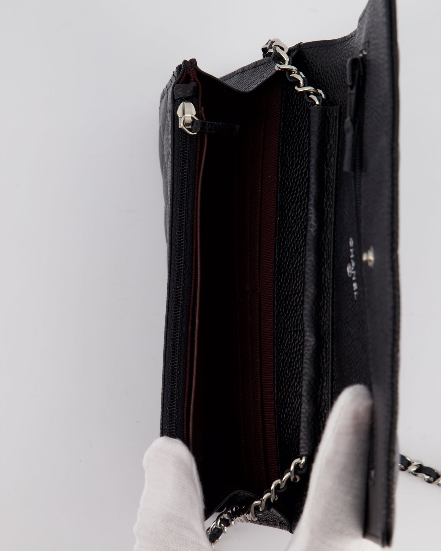 Chanel Black Wallet on Chain in Caviar with Silver Hardware