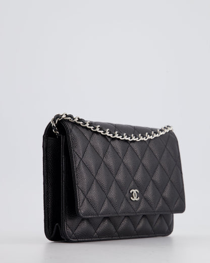 Chanel Black Wallet on Chain in Caviar with Silver Hardware