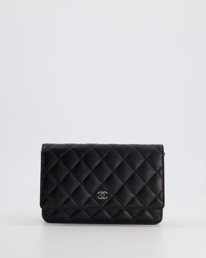 Chanel Black Wallet on Chain in Caviar with Silver Hardware