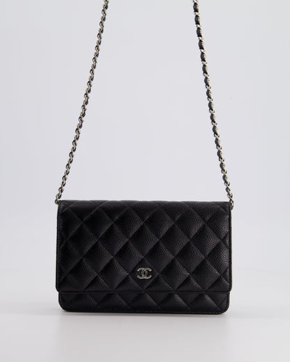 Chanel Black Wallet on Chain in Caviar with Silver Hardware