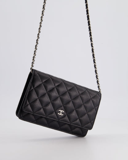 Chanel Black Wallet on Chain in Caviar with Silver Hardware