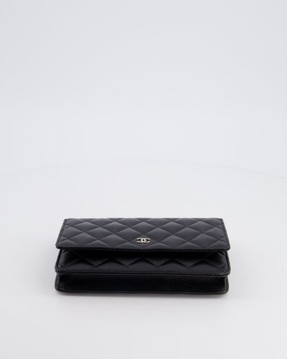 Chanel Black Wallet on Chain in Caviar with Silver Hardware