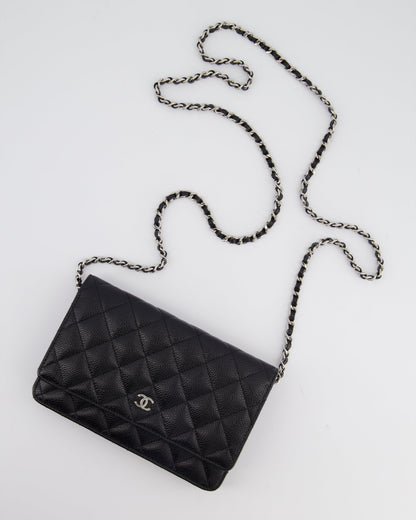 Chanel Black Wallet on Chain in Caviar with Silver Hardware