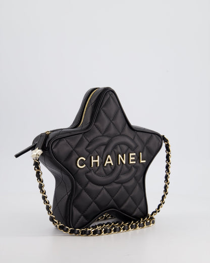 Chanel Black Star Bag in Lambskin Leather with Champagne Gold Hardware