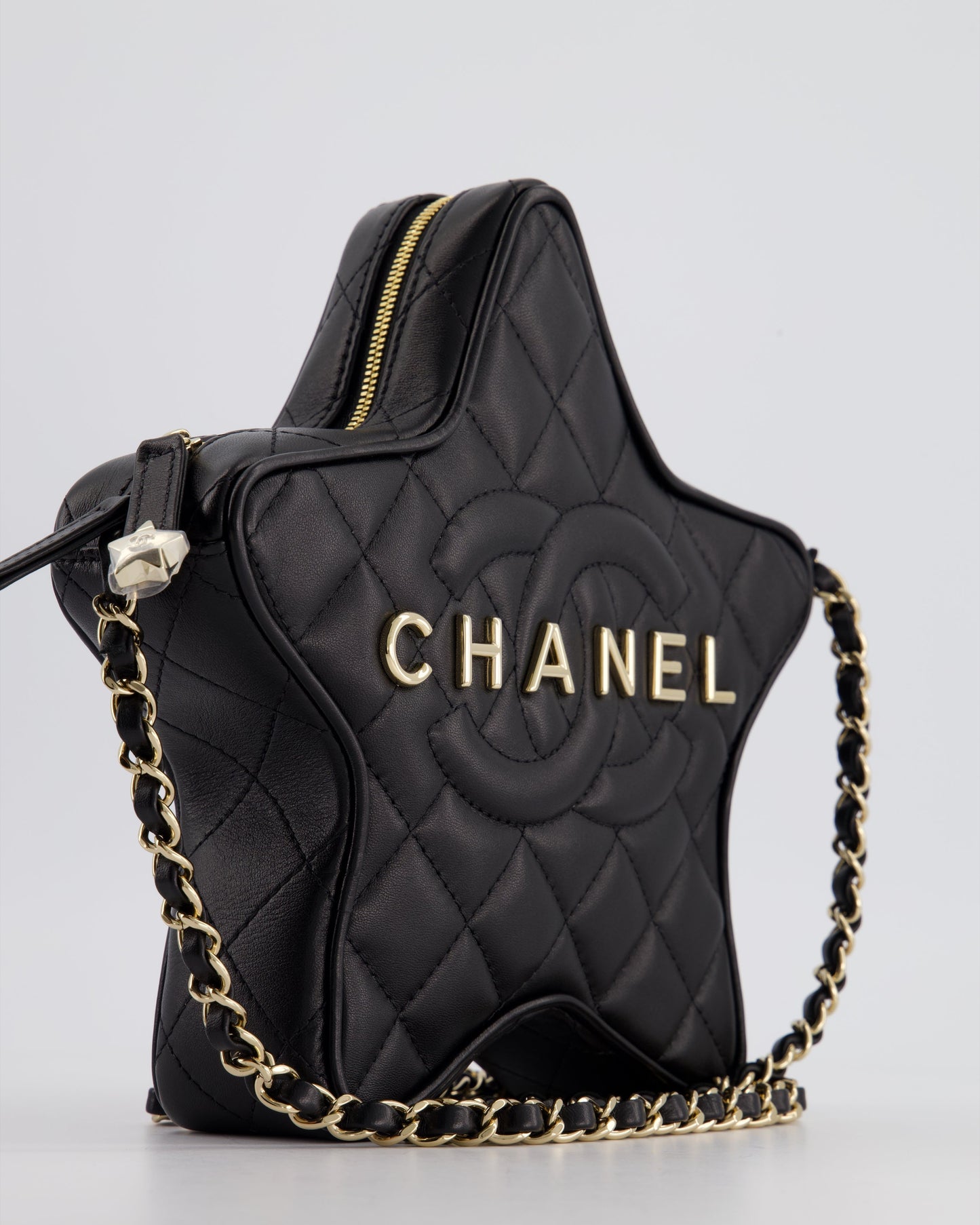 Chanel Black Star Bag in Lambskin Leather with Champagne Gold Hardware