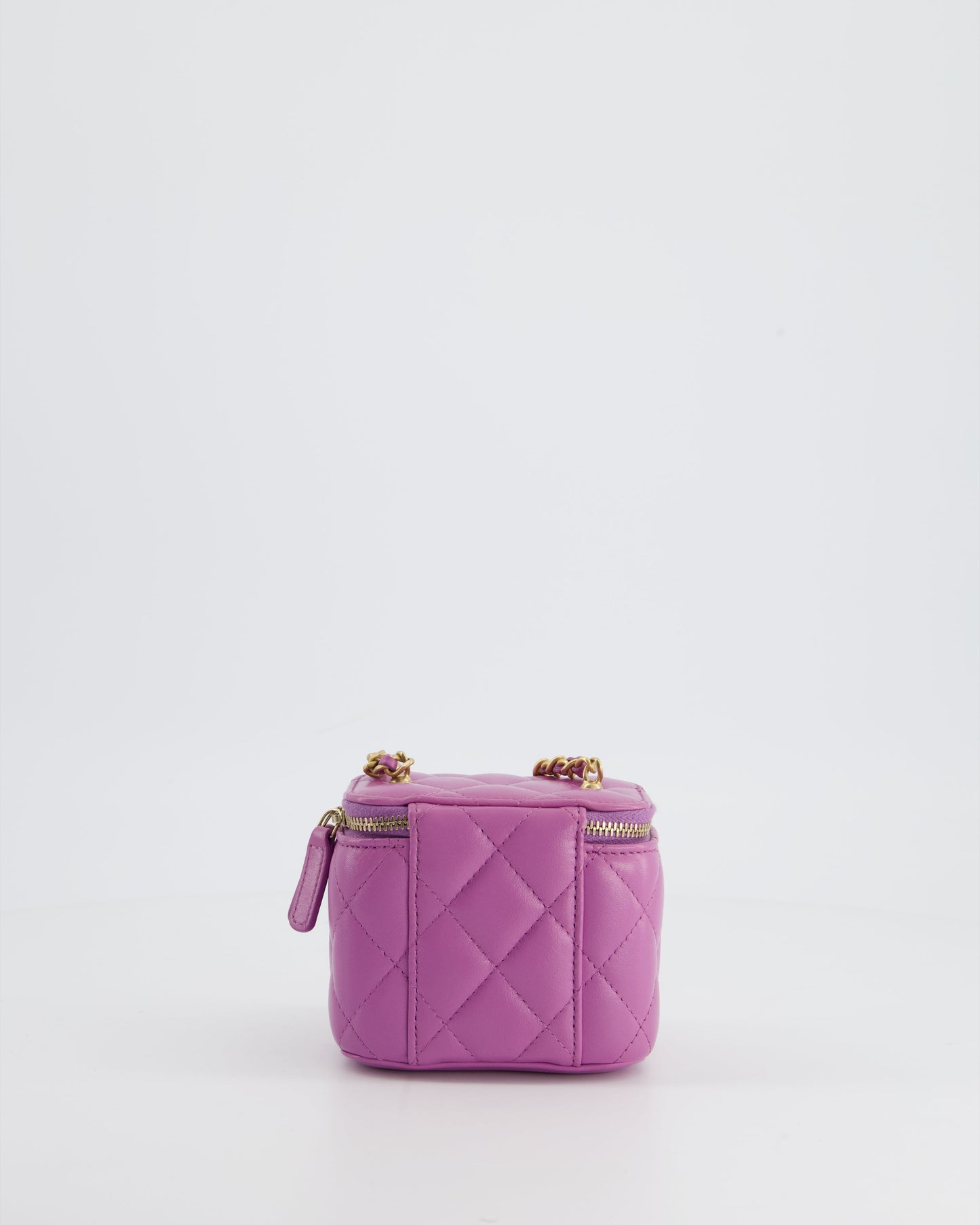 Chanel Purple Coco Crush Mini Vanity Bag in Lambskin Leather with Antique Gold Hardware