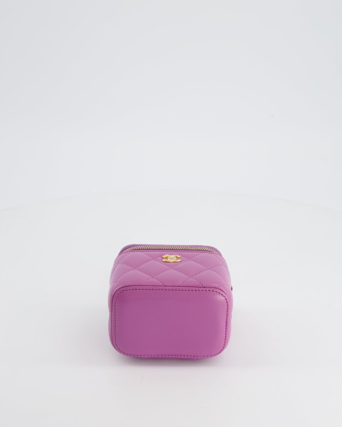 Chanel Purple Coco Crush Mini Vanity Bag in Lambskin Leather with Antique Gold Hardware