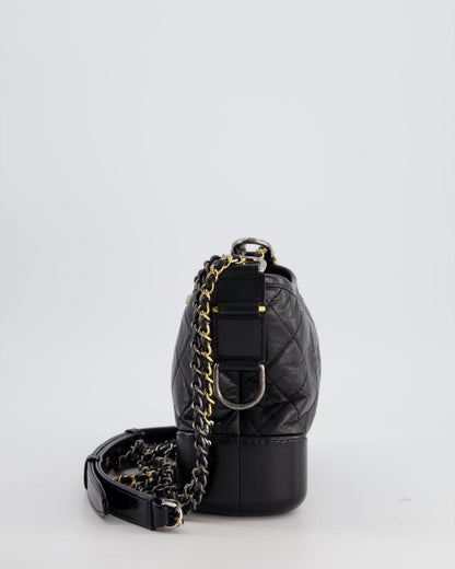 Chanel Black Small Gabrielle Bag in Lambskin Leather with Mixed Hardware