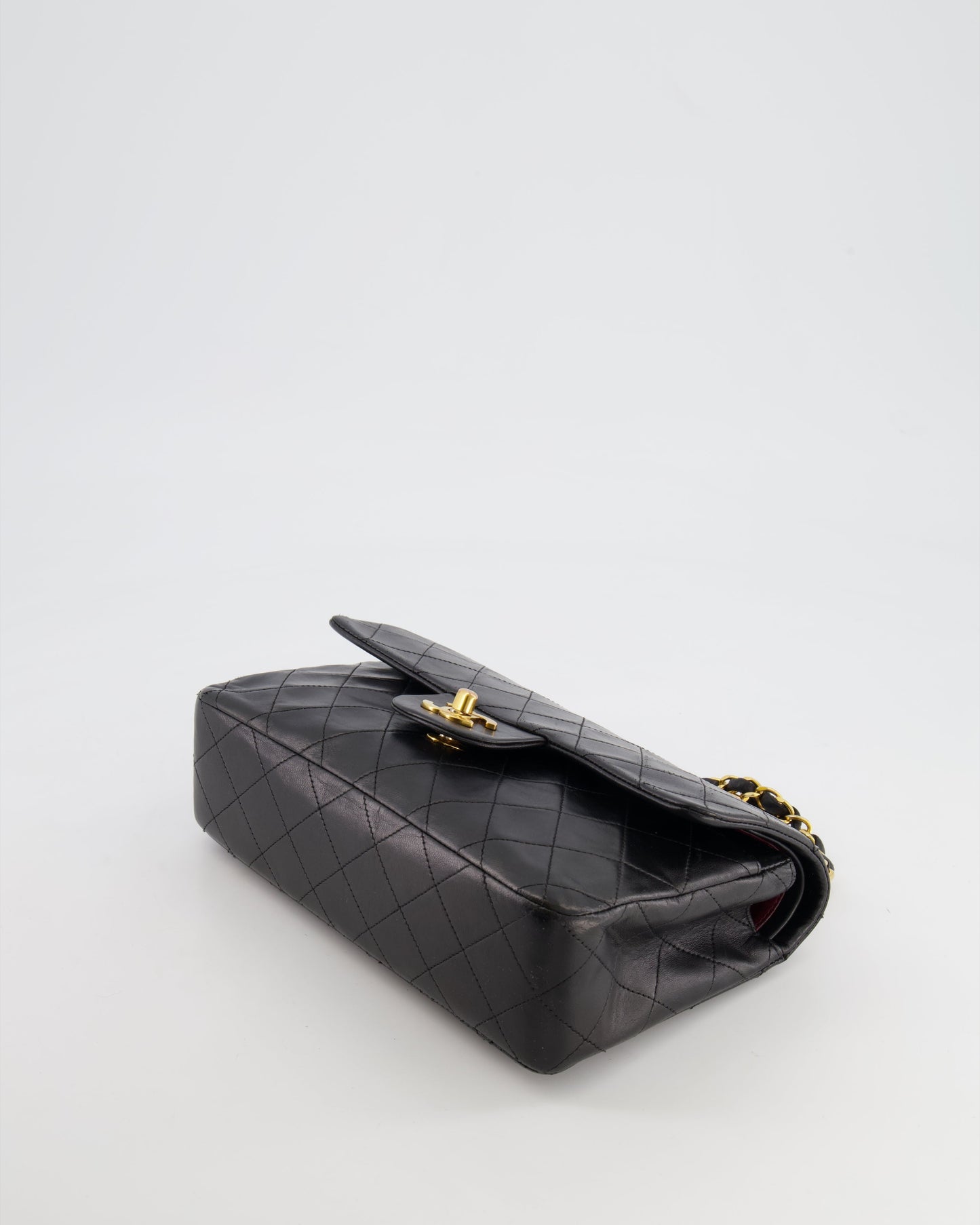 Chanel Black Small Vintage Double Flap Bag in Lambskin Leather with 24K Gold Hardware