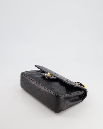 Chanel Black Small Vintage Double Flap Bag in Lambskin Leather with 24K Gold Hardware