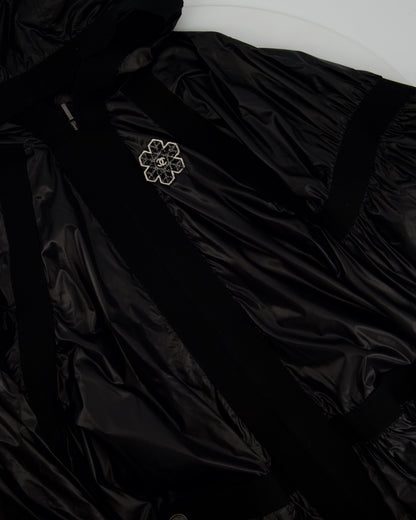 Chanel Black Rain Jacket with CC Logo Size FR 46 (UK 20)