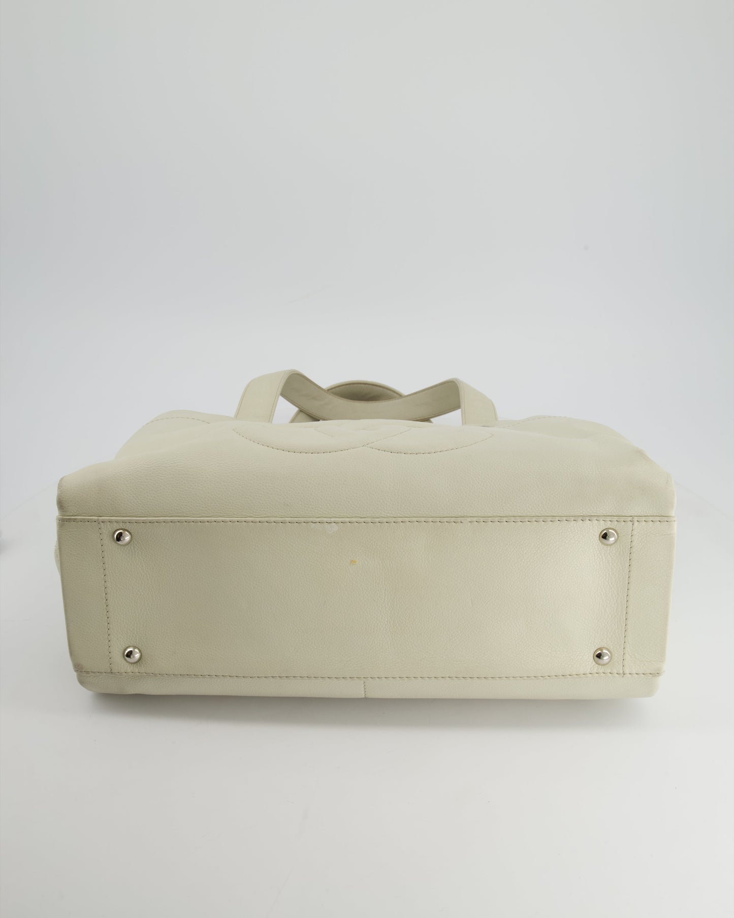 Chanel Ivory Ultimate Executive Shopper Tote Bag in Caviar Leather with Silver Hardware
