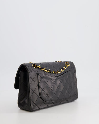 Chanel Black Small Vintage Double Flap Bag in Lambskin Leather with 24K Gold Hardware