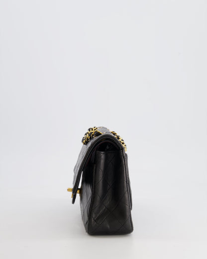 Chanel Black Small Vintage Double Flap Bag in Lambskin Leather with 24K Gold Hardware