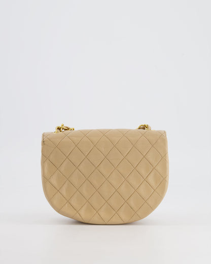 Chanel Vintage Beige Mini Half Moon Bag with 24k Gold Hardware