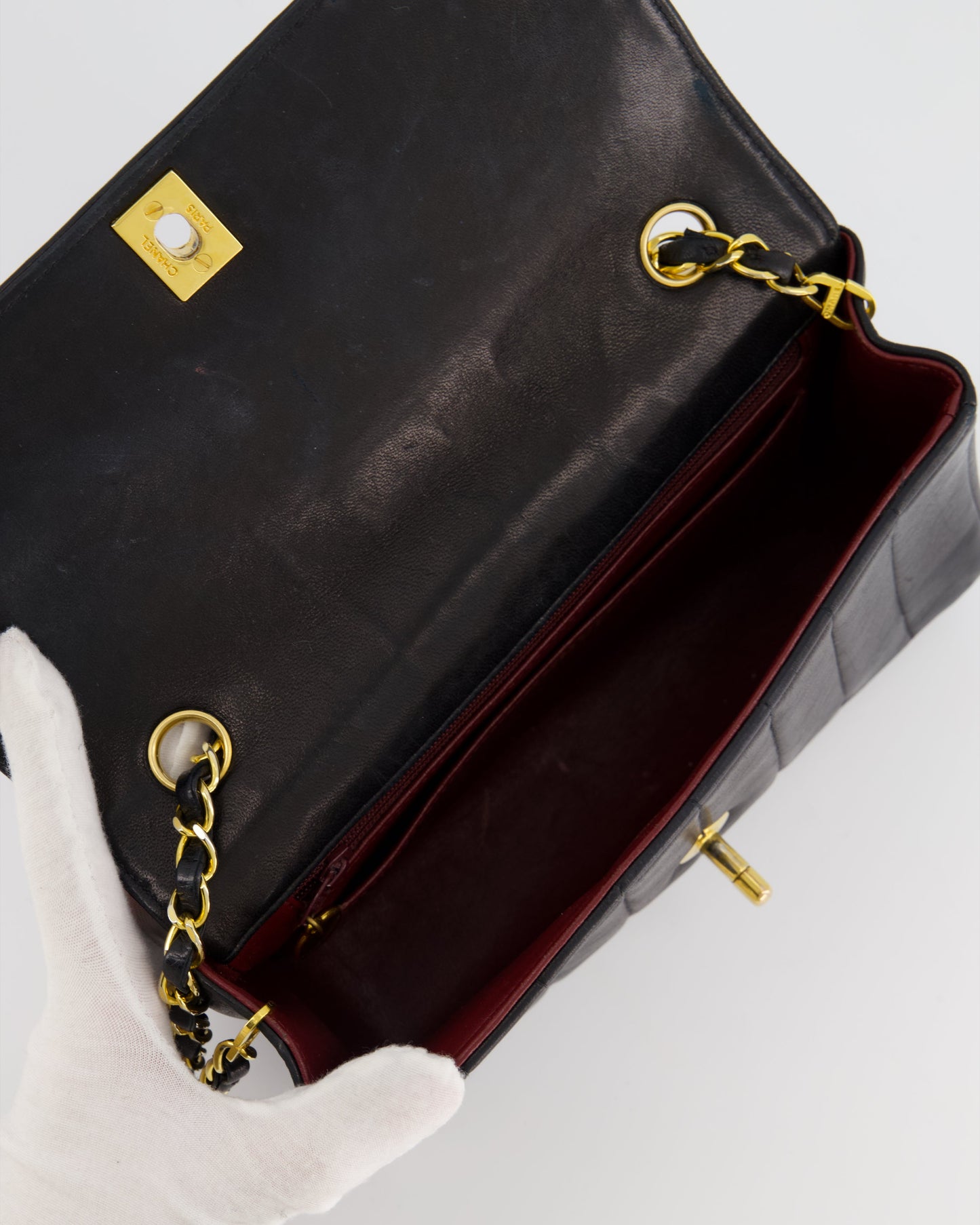Chanel Navy Vintage Mademoiselle Medium Lambskin Single Flap Bag with 24K Gold Hardware