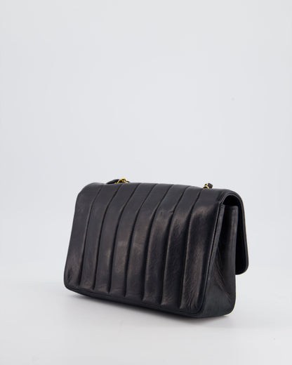 Chanel Navy Vintage Mademoiselle Medium Lambskin Single Flap Bag with 24K Gold Hardware