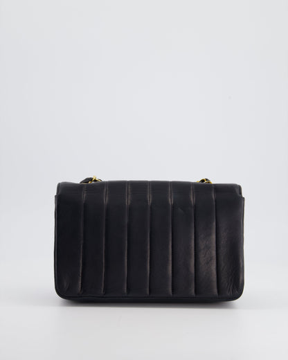 Chanel Navy Vintage Mademoiselle Medium Lambskin Single Flap Bag with 24K Gold Hardware