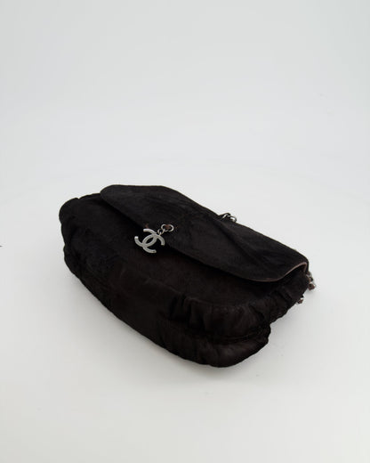 Chanel Chocolate Brown Ponyhair Single Flap Shoulder Bag with Silver Hardware