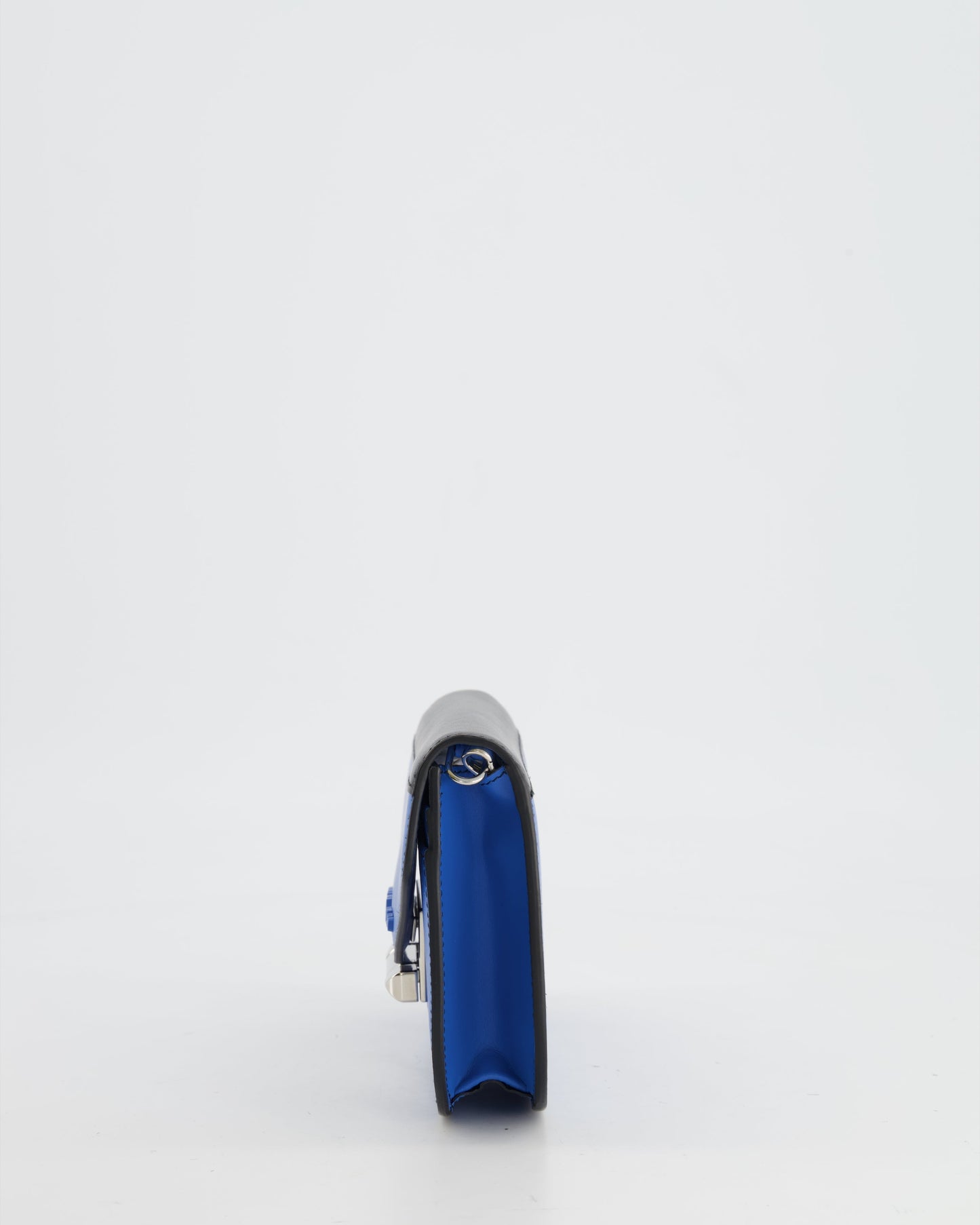 Prada Blue and Black Leather Small Bag with Silver Hardware