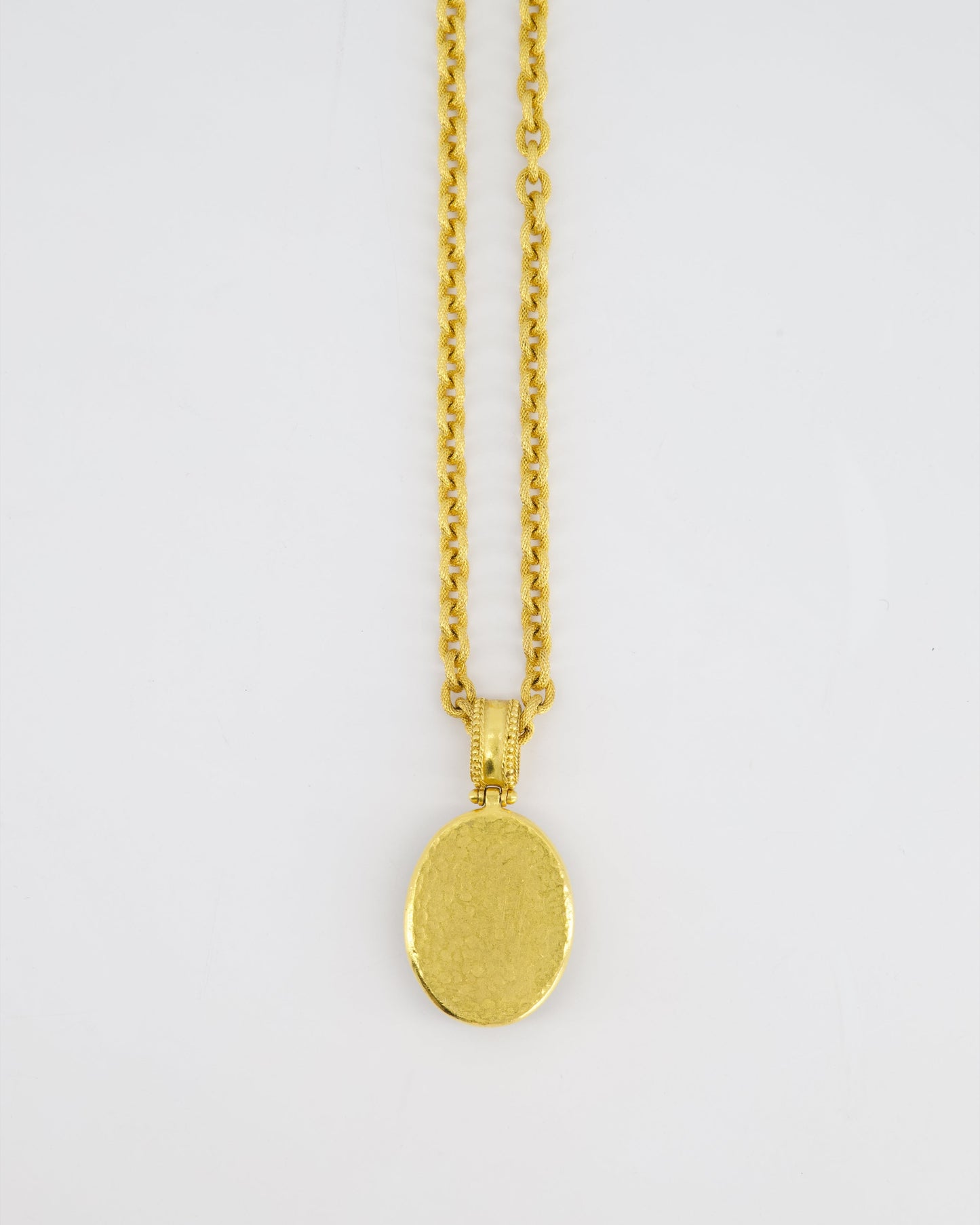 Chanel 96A Vintage Gold and Black Pendant Necklace With CC Detail
