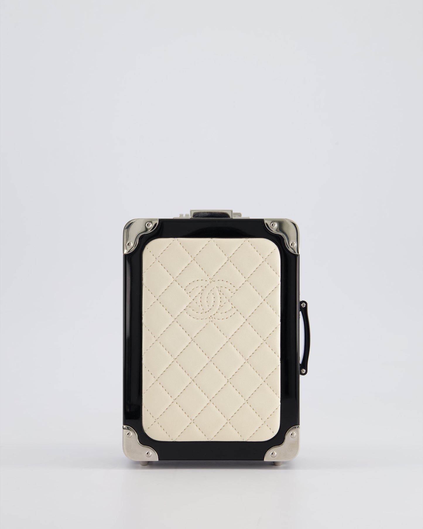 *RARE* Chanel 2016 Airlines Evening In The Air Trolley Minaudi√®re Bag with Silver Hardware and Quilted Leather with CC Logo Detail