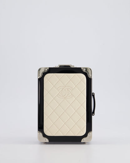 *RARE* Chanel 2016 Airlines Evening In The Air Trolley Minaudi√®re Bag with Silver Hardware and Quilted Leather with CC Logo Detail