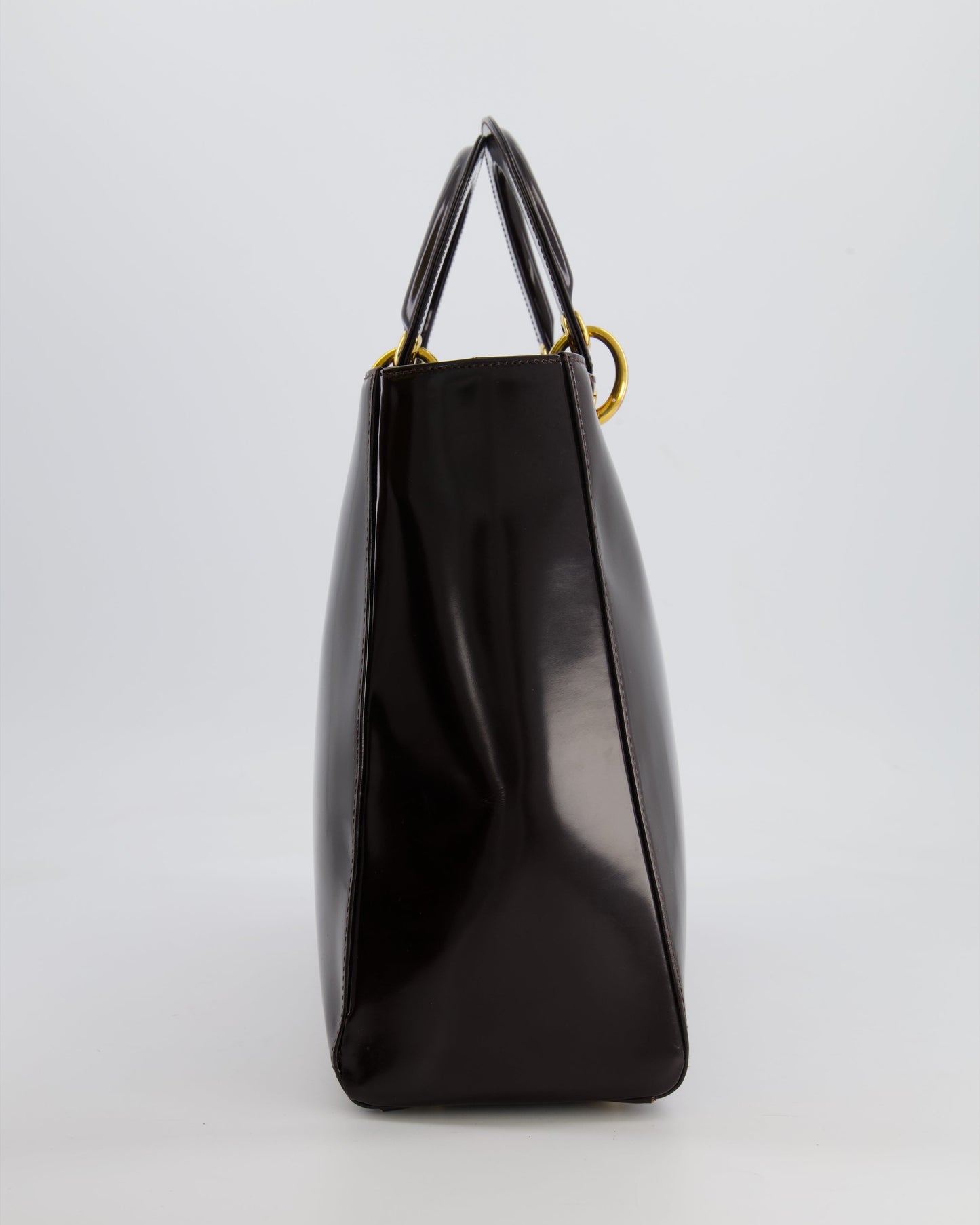 *FIRE PRICE* Christian Dior Vintage Espresso Brown Large Leather Lady Dior Bag with Gold Hardware RRP £5,600