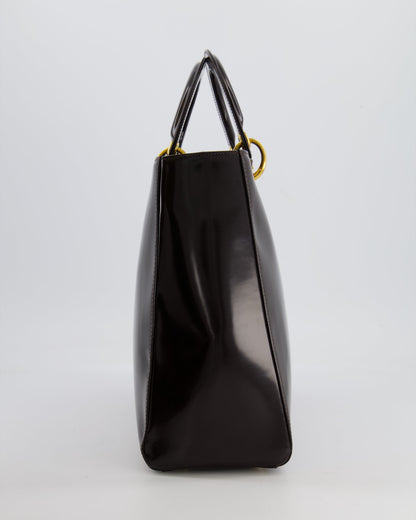 *FIRE PRICE* Christian Dior Vintage Espresso Brown Large Leather Lady Dior Bag with Gold Hardware RRP £5,600