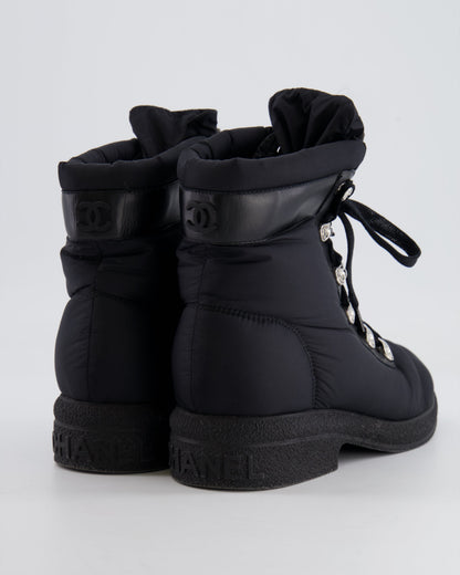Chanel Black Nylon Coco Neige Ski Boots with Logo Details Size EU 37.5