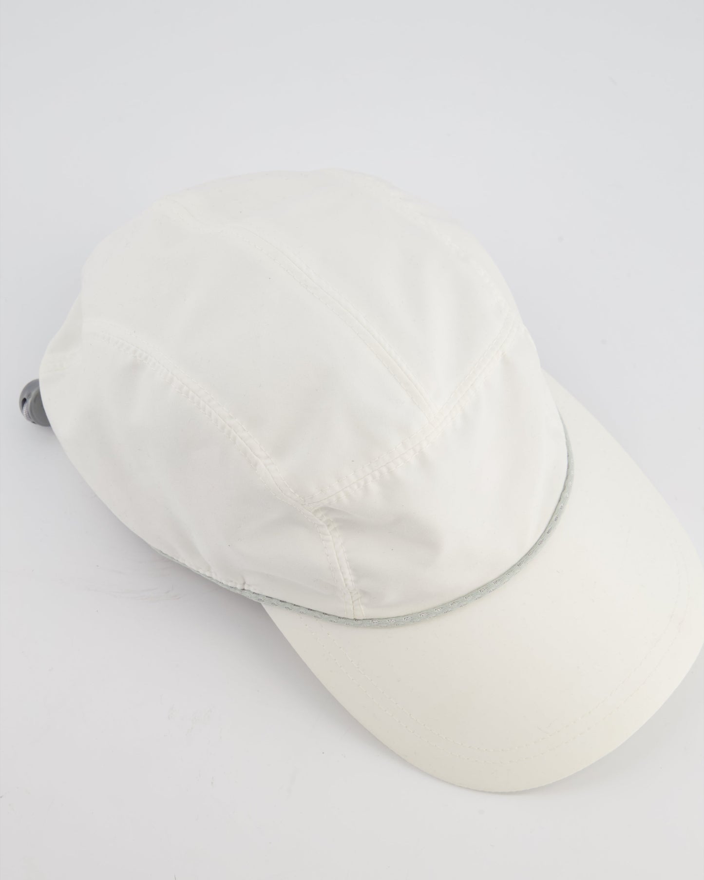 Chanel White Vintage Nylon CC Camélia Sports Cap Size M