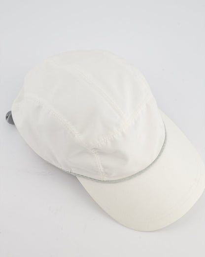 Chanel White Vintage Nylon CC Camélia Sports Cap Size M