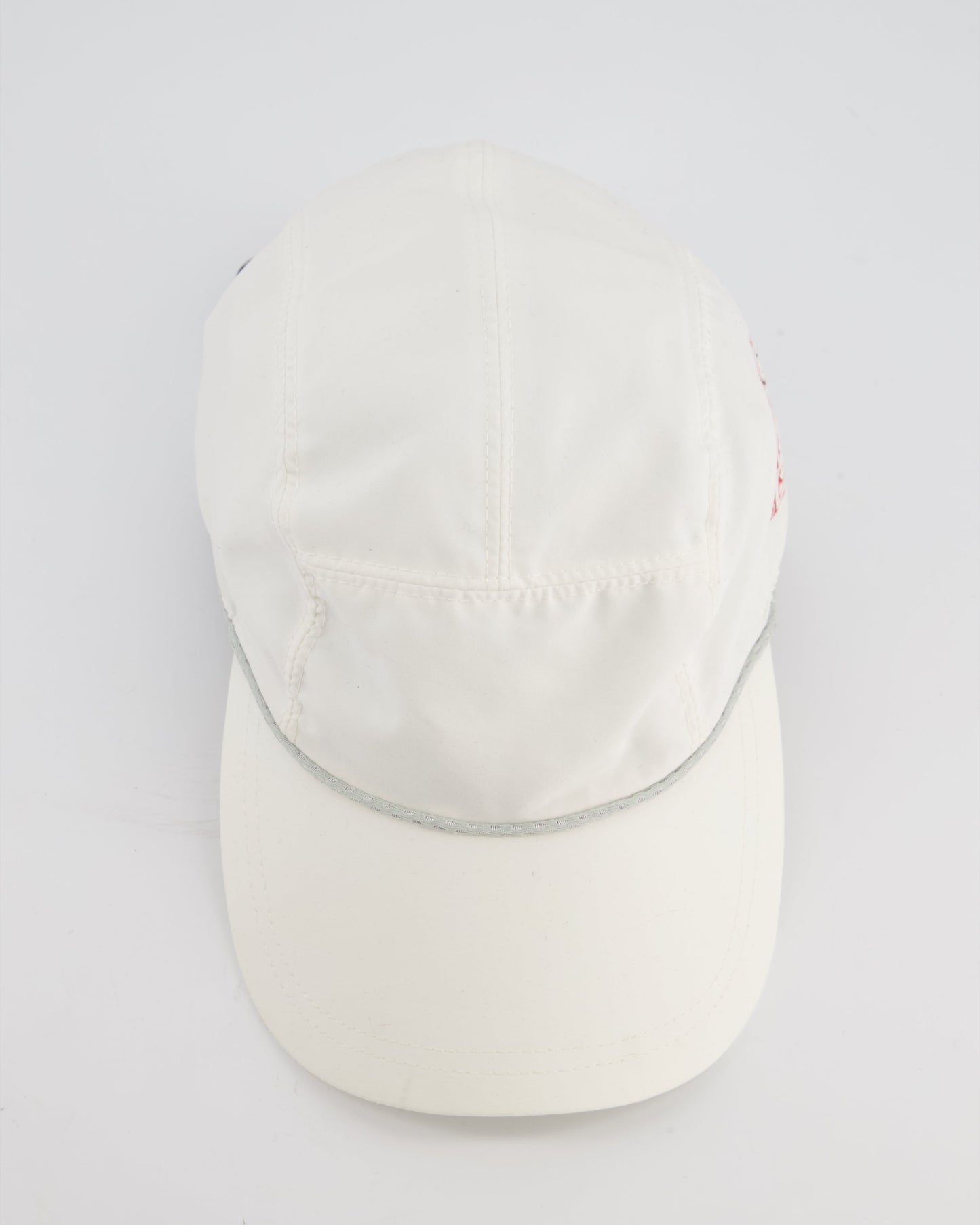 Chanel White Vintage Nylon CC Camélia Sports Cap Size M
