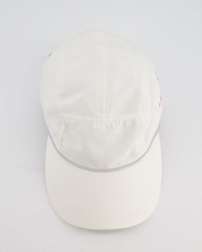 Chanel White Vintage Nylon CC Camélia Sports Cap Size M