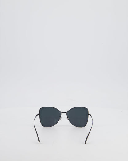 Chanel Black Metal Frame Sunglasses with Logo Detail