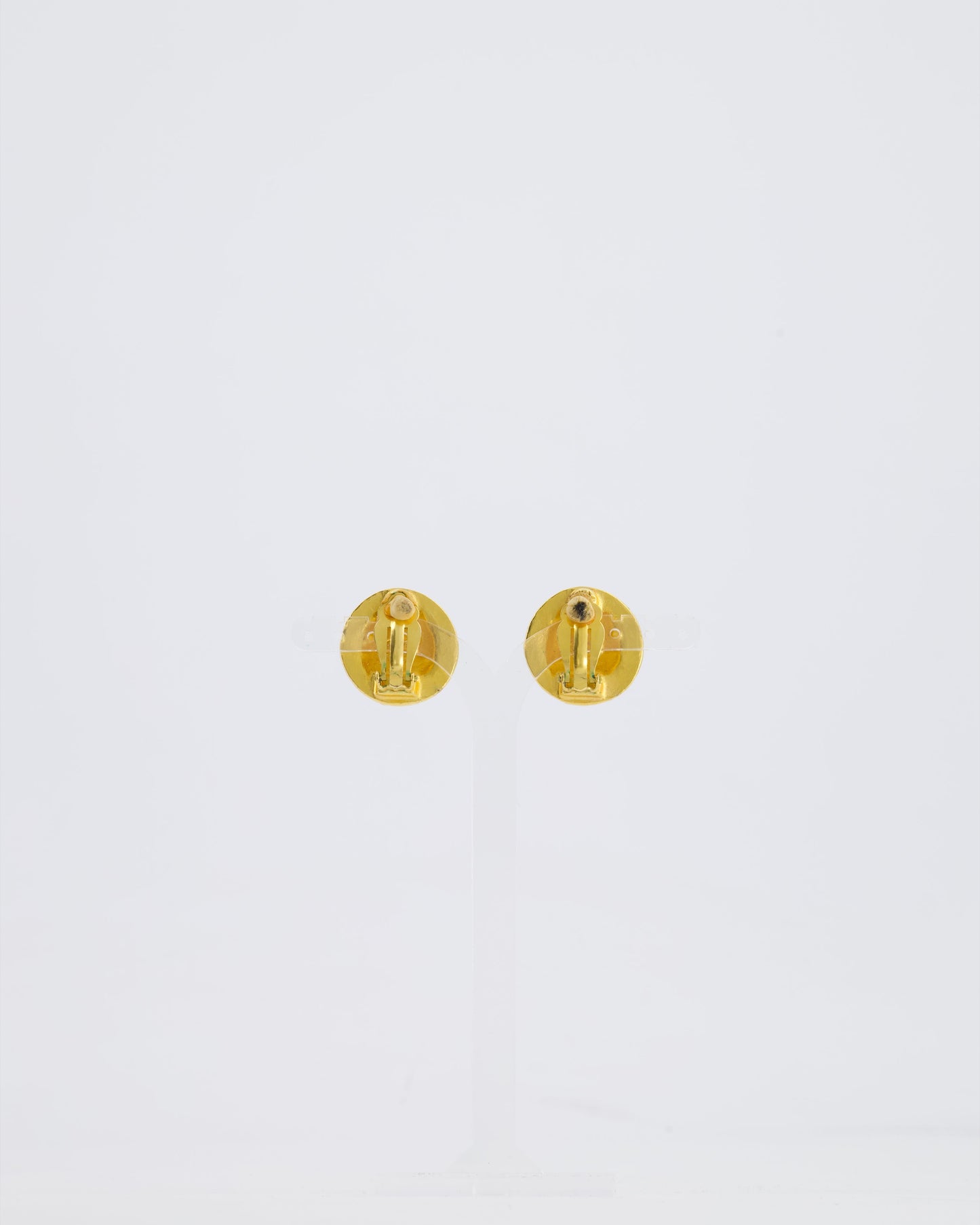 Chanel Coco Mark Vintage CC Textured Clip-On Earrings