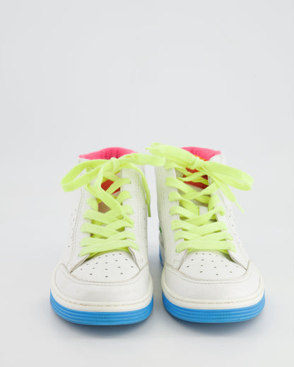 Chanel White and Multicolour Trainers with Green Logo Detail Size EU 38