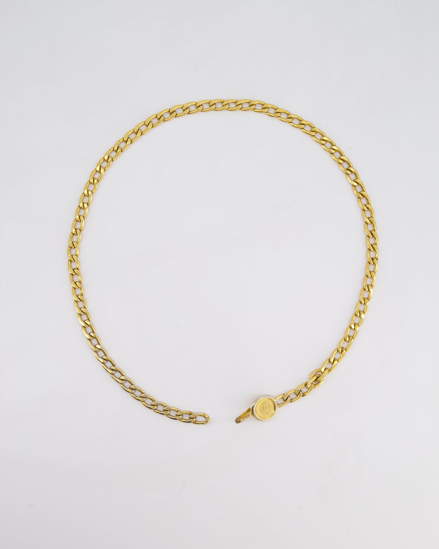 Chanel Vintage Gold Chain Medallion Belt Size 85cm