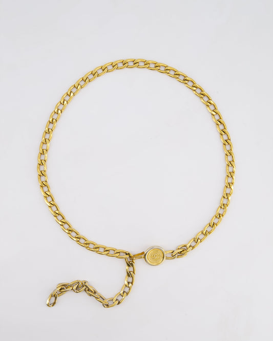 Chanel Vintage Gold Chain Medallion Belt Size 85cm