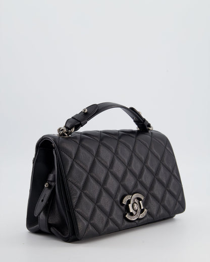 Chanel Black City Rock Bag in Goatskin Leather with Ruthenium Hardware