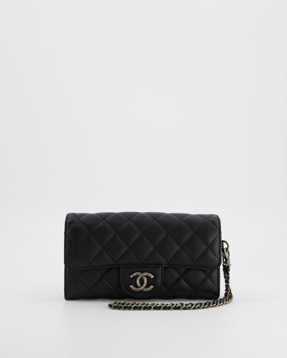Chanel Black Clutch Wallet in Caviar Leather with Ruthenium Hardware