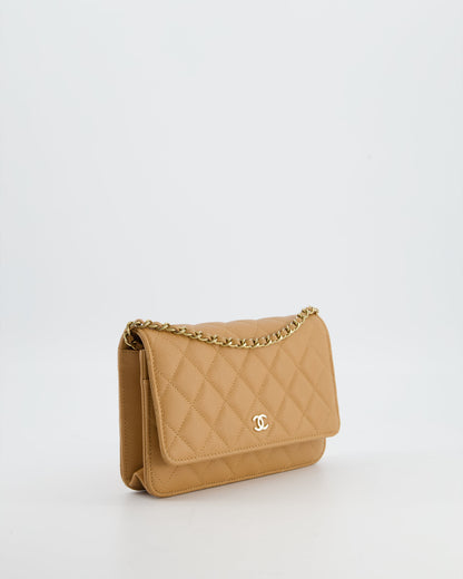 Chanel Caramel Wallet on Chain Bag in Caviar Leather with Champagne Gold Hardware