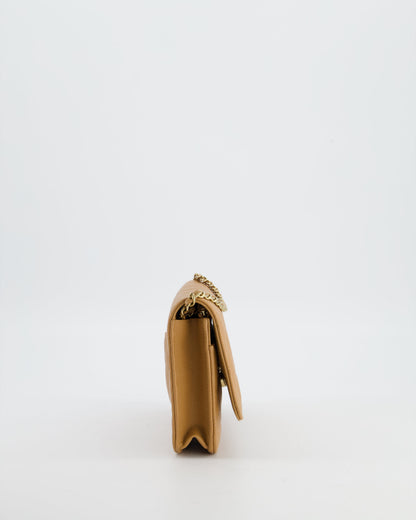 Chanel Caramel Wallet on Chain Bag in Caviar Leather with Champagne Gold Hardware