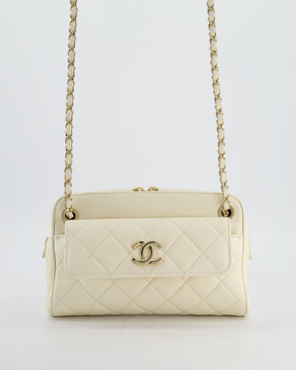 Chanel Camera Bag with Removable Wallet in Ivory Caviar Leather with Champagne Gold Hardware