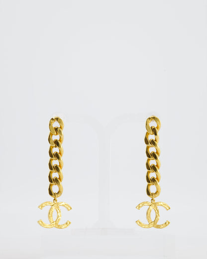 Chanel Earrings 20P Chain Large CC Gold Hardware