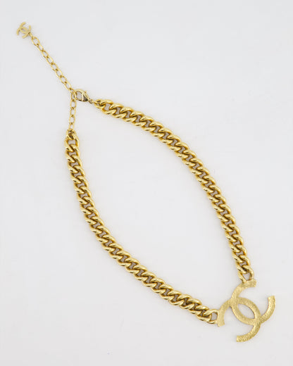 Chanel CC Gold Plated Curb Chain Necklace