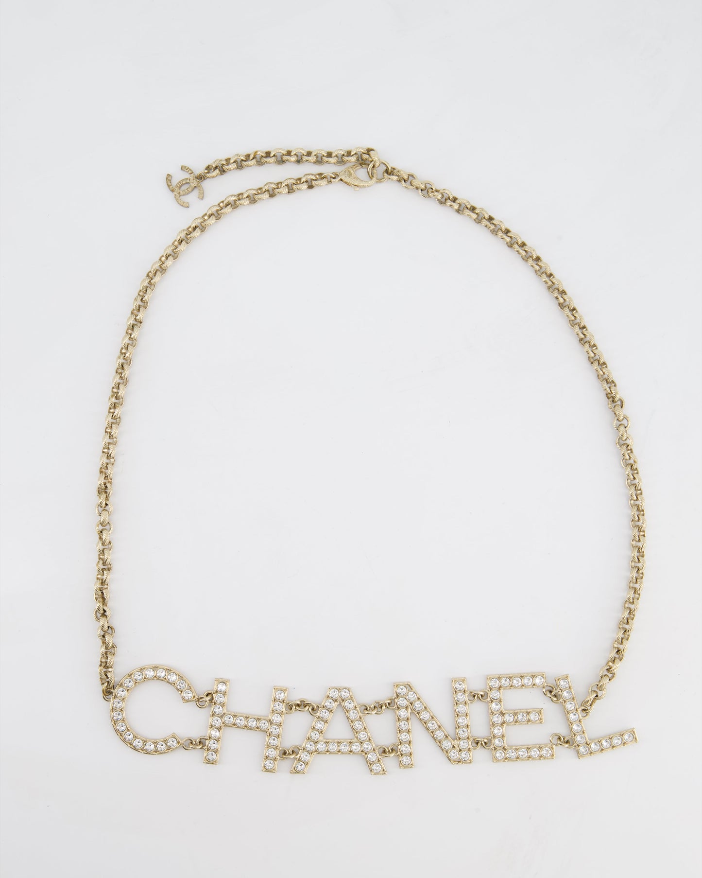 Chanel Chain Graphic Logo with Crystals Details Belt