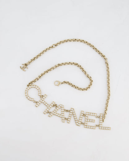 Chanel Chain Graphic Logo with Crystals Details Belt
