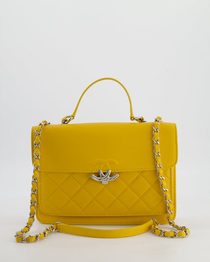 *FIRE PRICE* Chanel Yellow CC Box Bag in Caviar Leather with Silver Hardware